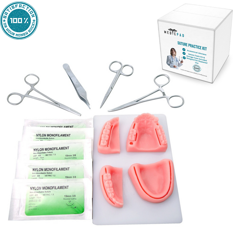Dental Suture Practice Kit With Tools & Storage Case – MedicPad